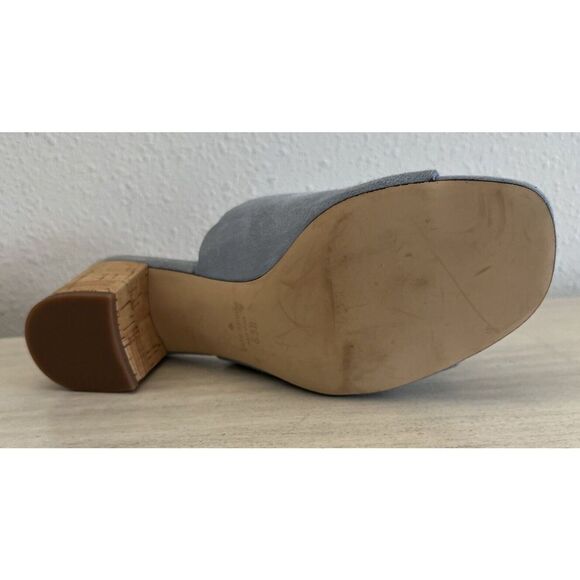 Kate Spade Blythe Mule Sandals Sz 6.5 Blue Suede Designer Minimalist Resort Chic - Picture 16 of 16